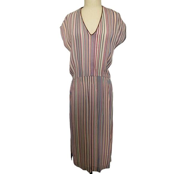 Vintage Judy Caliendo for Together New York Striped Midi Dress - Picture 1 of 9